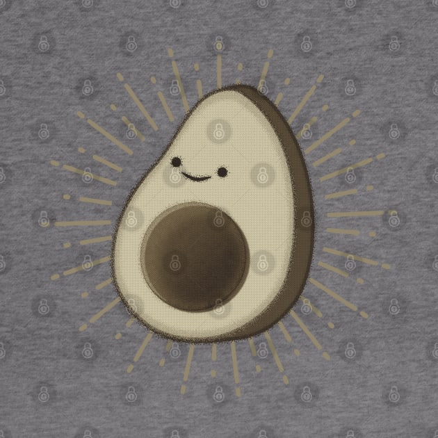 Cute Avocado Cartoon In Vintage Style by Braznyc